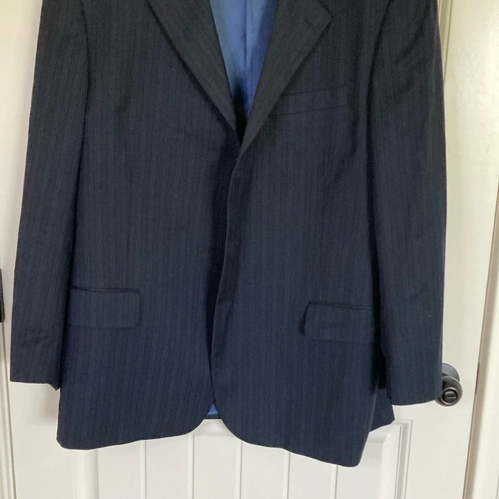 S. Cohen Mens Classic‎ Blue Pinstripe 3 Button Blazer Size 50R Wool Union Made